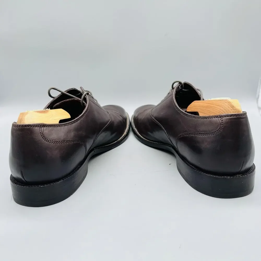 Cole Haan Dark Brown Leather Cap-Toe Oxfords